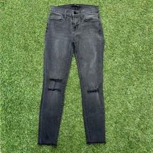 J Brand Black Distressed Skinny Jeans